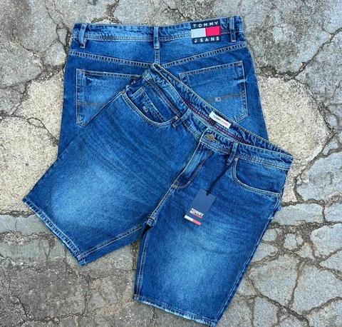 Bermuda Masculina Jeans TOMY 98% Algodão 2% Elastano Slim Fit - comprar online