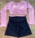 Conjunto blusa de manga longa e short
