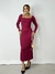 Vestido Feminino Midi em Ribana Manga Longa Decote Quadrad - comprar online