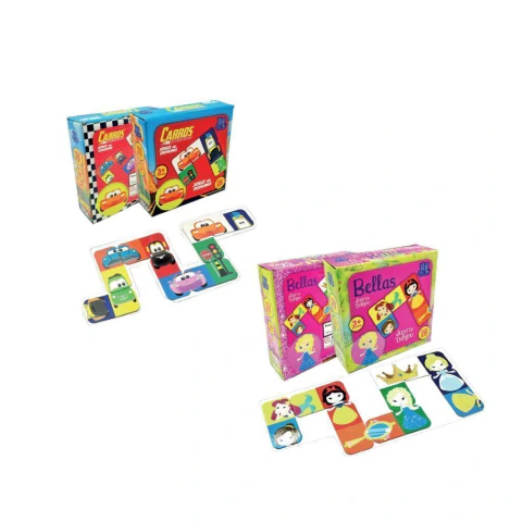 Jogo de Dominó Bellas/Carros 28 Peças Dutati 17x16,5 - Unitário
