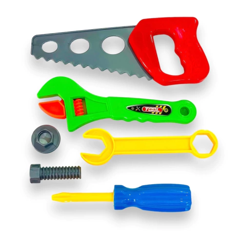 Kit Ferramenta Infantil Colorido com 6 Peças - Goal Kids