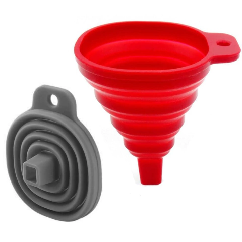 Funil Dobrável de Silicone Colorido 8,5x3,5cm Prático e Compacto