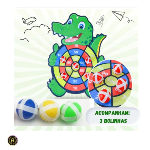 Brinquedo Tiro ao Alvo Jacaré C/3 Bolinhas Divertido | TOYS