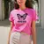 Camiseta Feminina GuGi Borboleta Glorious Estampada 100% Algodão