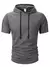 Verão masculino com capuz sweatwear casual manga curta solta camiseta cor sóli - loja online