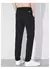 Calça lisa estiramento de seda masculina, calça elástica na cintura, coreano,