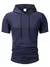 Verão masculino com capuz sweatwear casual manga curta solta camiseta cor sóli - comprar online