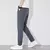 Calça lisa estiramento de seda masculina, calça elástica na cintura, coreano,
