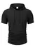 Verão masculino com capuz sweatwear casual manga curta solta camiseta cor sóli - comprar online