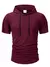 Verão masculino com capuz sweatwear casual manga curta solta camiseta cor sóli - Elegance