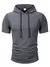 Imagem do Verão masculino com capuz sweatwear casual manga curta solta camiseta cor sóli