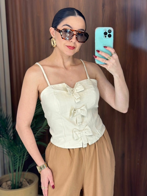 Blusa Karla Laços Areia - comprar online