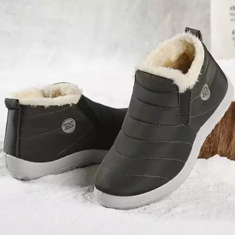 Botas Masculinas de Inverno com Forro de Pele – Botas de Neve Quentes e Casuais para Homens, Cano Curto, Estilo Moderno - comprar online