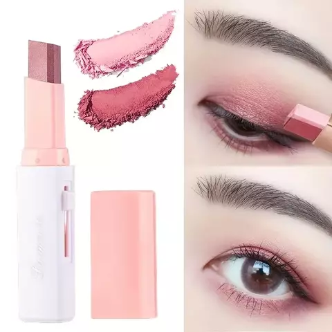 Sombra e Iluminador 2 em 1 em Bastão – Maquiagem Glitter à Prova d’Água, Longa Duração e Brilho Perolado