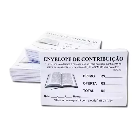 Envelope / Contribuição Branco -100 Unidades