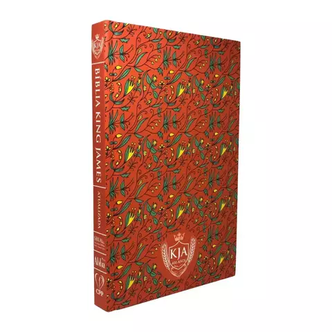 Bíblia Slim Capa Dura / King James Atualizada - Floral cor salmão