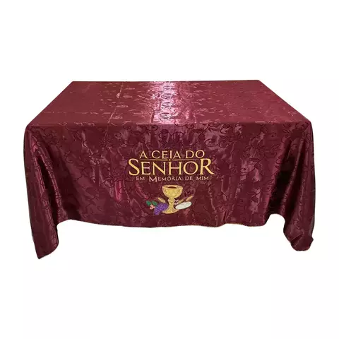 Toalha Brilhante para Mesa de Ceia / 2 x1,5 Metro - Vinho