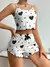 Conjunto de pijamas femininos pijamas 2 peças regata curta e shorts sml branco - loja online