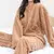 Outono feminino sólido quente 2 peças conjuntos absorvente veludo com nervuras - EasyShop
