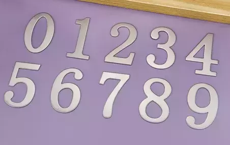 Número de casa de aço inoxidável com suporte adesivo 7*4cm número de casa número de apartamento adequado para hotel ao ar livre