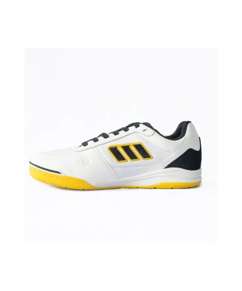 Chuteira Futsal Mundo Evolution Branco Amarelo Masculina - comprar online
