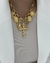 Colar Dourado Elos com Pingente de Cruz e Medalhas de Fé – Santo Bento, Nossa Senhora, Anjo da Guarda