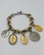 Pulseira Dourada e Prateada com 5 Medalhas - Nossa Senhora, São Miguel Arcanjo e São Bento - comprar online