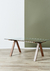 Mesa de vidrio y base de madera - tienda online
