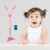 Microfone Infantil Duplo Pedestal Com Luzes Rosa - Importway na internet