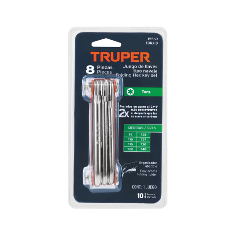 TRUPER TORX-8 JUEGO DE 8 LLAVES TORX TIPO NAVAJA, CUERPO DE L - comprar en línea