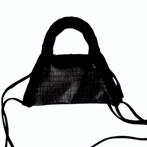CERISE BLACK CROCO LEATHER