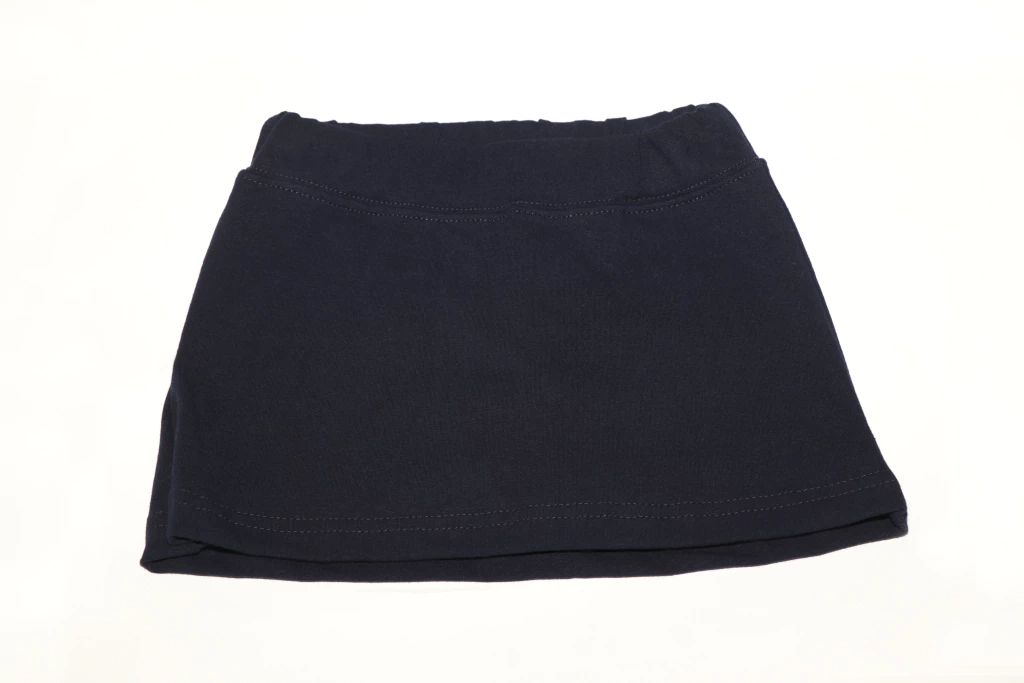 Pollera Azul Liso Algodon y Lycra con Calza