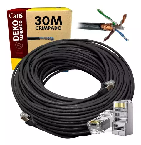 Cabo de Rede Cat6 50%Cobre [STP DK] 30M