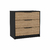 Cômoda Natural e Preta com Três Gavetas – 28" - comprar online