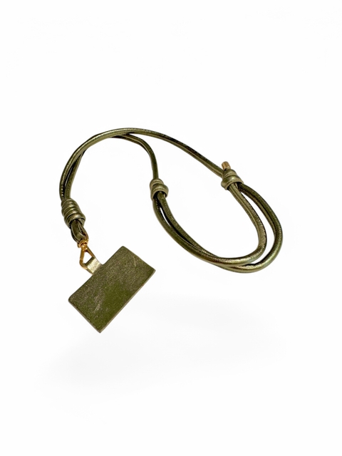 CORDÃO DE COURO PORTA CELULAR