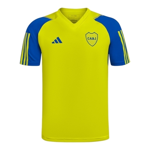 Camisa Boca Juniors Treino 24/25 - Torcedor Adidas Masculina - Amarelo com detalhes em azul