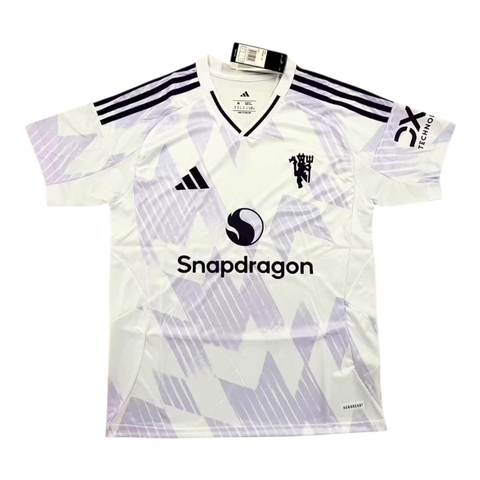 Camisa Manchester United II 25/26 - Torcedor Adidas Masculina - Branca com detalhes em roxo