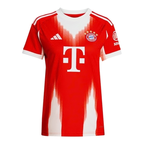 Camisa Bayern de Munique I 25/26 - Torcedor Adidas Feminina - Vermelha com detalhes em branco