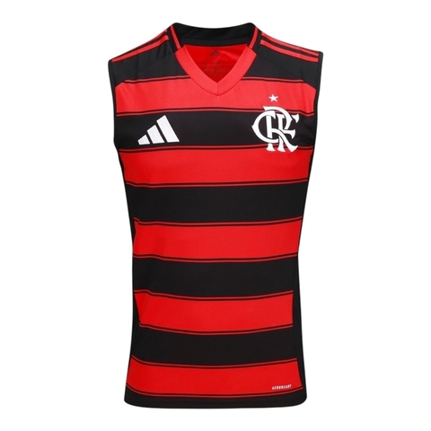 Camisa Regata Flamengo I 25/26 - Torcedor Adidas Masculina - Preta e vermelha