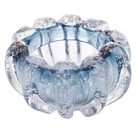 Centro de Mesa Vidro Estilo Murano Italy Azul 16cmx8cm Lyor