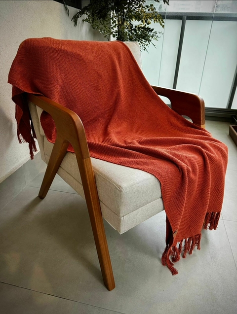 Manta Decorativa Terracota 100% Algodão - comprar online