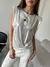 Musculosa Metalizada "Va Con Todo" Crema - Feria Bajo Costo