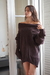 Sweater Grueso Off Shoulder Chocolate - Feria Bajo Costo