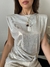 Musculosa Metalizada "Va Con Todo" Crema - tienda online