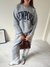 Buzo Oversized Bordado "New Port" Gris - Feria Bajo Costo