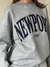Buzo Oversized Bordado "New Port" Gris en internet