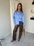 Camisa Oversized Bordadita Ricurita Celeste en internet