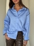 Camisa Oversized Bordadita Ricurita Celeste - comprar online
