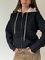Campera Tejida Capucha Desmontable Lou Lou. Negro - comprar online