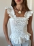Top Volados Drapeado Cutie Cutie Blanco - comprar online